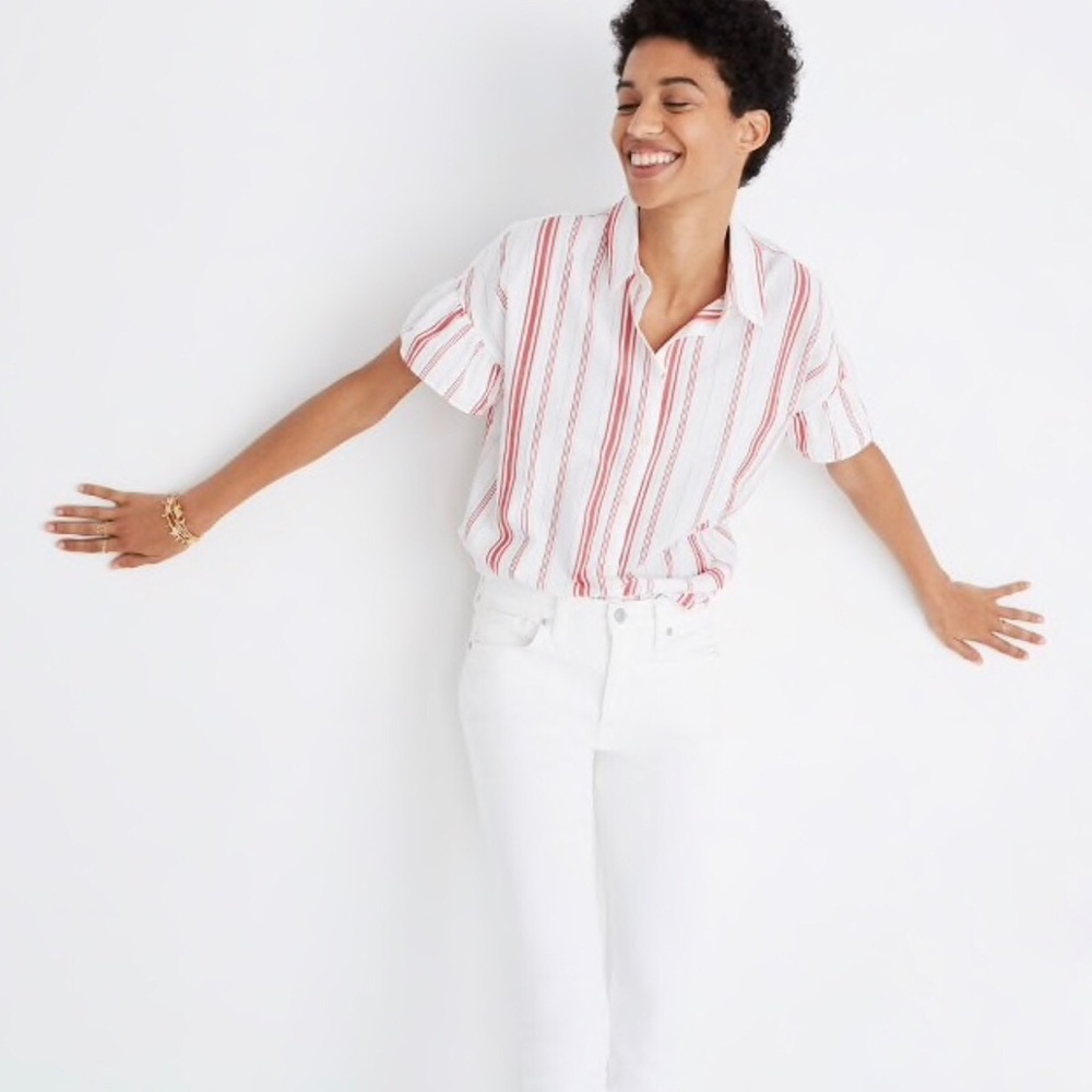 Madewell Central Ruffle-Sleeve Shirt